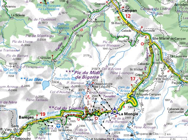 plan accès la mongie tourmalet location